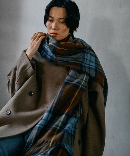 LEPSIM（レプシィム） ストール マフラー 洗えるチェック柄ストール