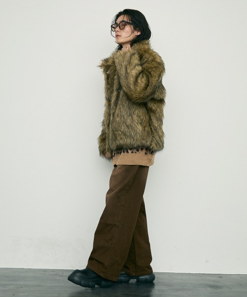 Shoowtime（ショウタイム） ブルゾン アウター Volume eco fur zip up