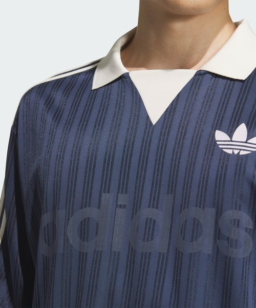 一点物】adidas 襟付 GK ユニフォーム L トレフォイル ストライプ 一点