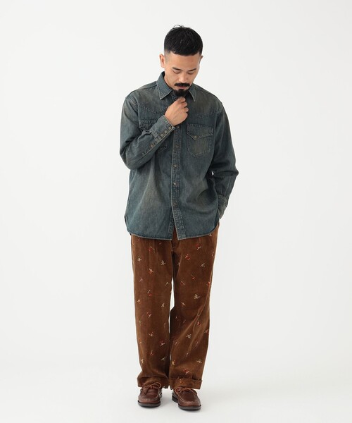 BEAMS+（ビームスプラス） シャツ ダブルダイ デニム ウエスタン