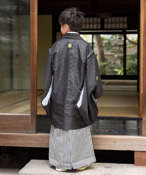 KIMONOMACHI 着物 ボーイズ 羽織袴セット 男の子 10歳 13歳 金刺繍紋