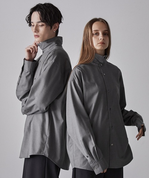 CLEL（クレイル） シャツ 「CLEL」Wool-like 2-way Design Shirt