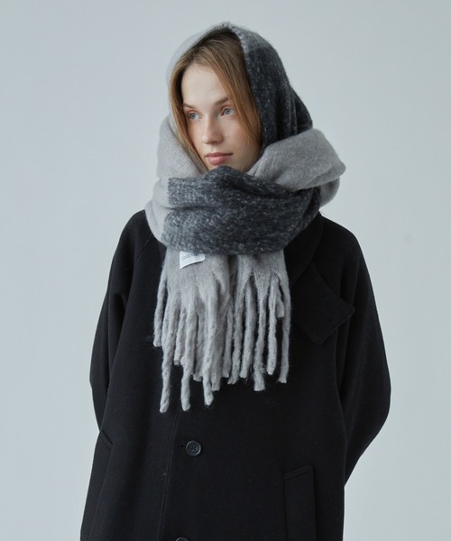 CIASENSE マフラー Large Mohair Touch Big Volume Fringe Muffler