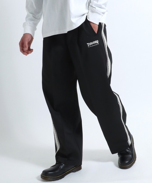 THRASHER（スラッシャー） パンツ ワンポイントロゴ刺繍サイドライン