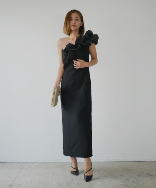 My shawty（マイシャウティー） ドレス shiny frill dress : ZOZOTOWN