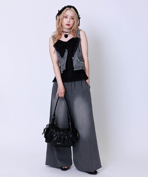 00s 希少 axes femme ビッグリボンカシュクールフリルキャミワンピ 00s