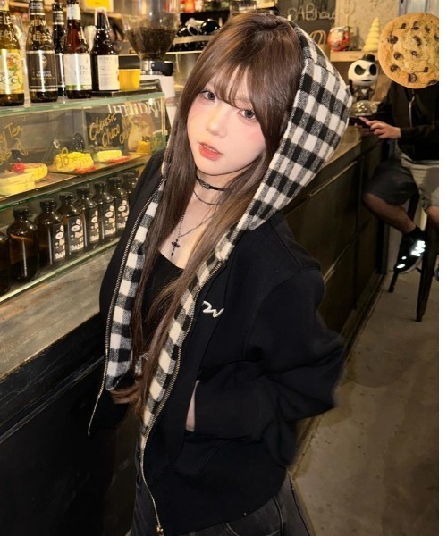 LADY LIKE（レディライク） パーカー 「秋冬新作」ブロックチェック柄