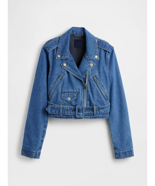 GapStudio レザージャケット ライダース クロップド デニム ライダース