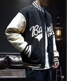 BLANC FICELLE スタジャン 3Dシシュウ スタジャン メンズ : ZOZOTOWN