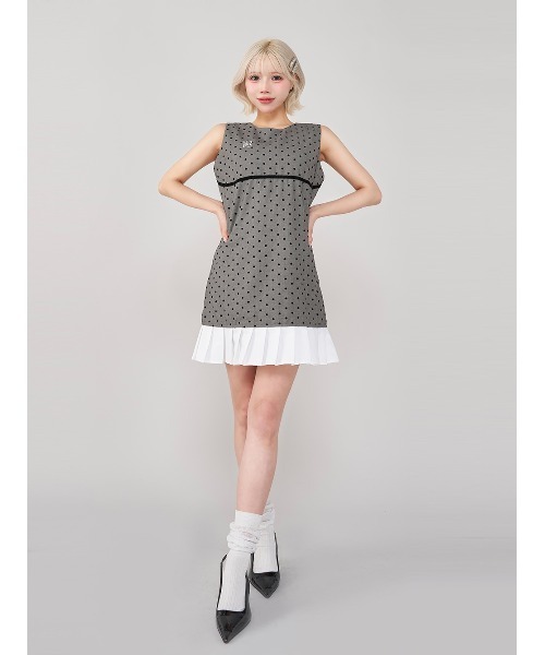Darich（ダーリッチ） ワンピース フロッキードットノースリミニ