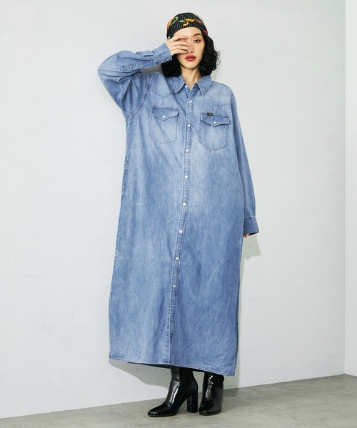 Lee（リー） シャツワンピース マキシウエスタンシャツドレス シャツ