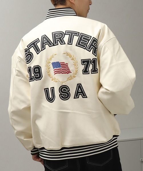 STARTER（スターター） スタジャン PU 中綿 スタジャン メンズ