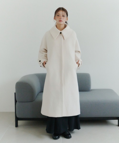 powwa more ステンカラーコート コート ステンカラーロングコート