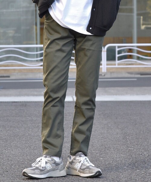 SHIPS any チノパン any: スリム テーパード ストレッチ チノ パンツ