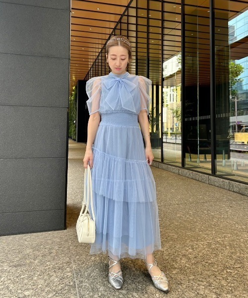 FURFUR（ファーファー） ドレス ハーフスリーブチュールドレス