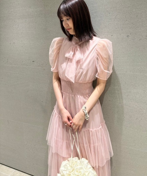 FURFUR（ファーファー） ドレス ハーフスリーブチュールドレス