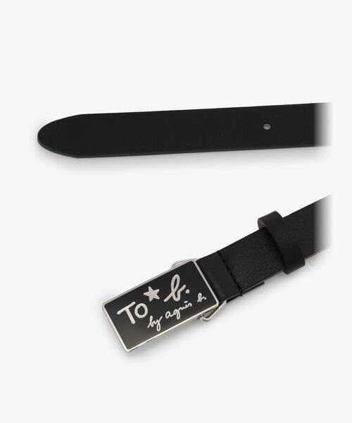 To b. by agnes ベルト ロゴバックル レザー レディース : ZOZOTOWN