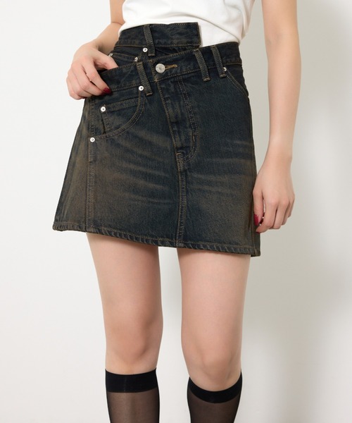 SLY（スライ） デニムスカート J/W SWITCHING S/SK ジャストウエスト