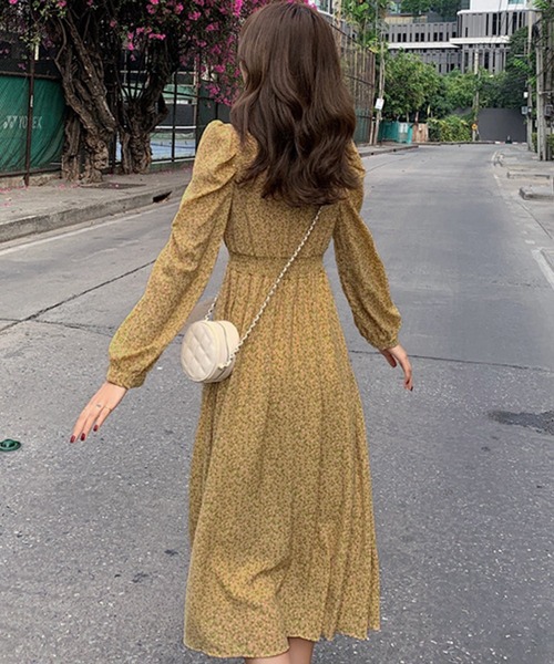 DAY CLOSET ワンピース レディース 小花柄フリルハイネックウエスト