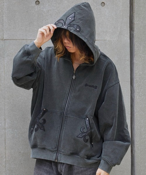 SUPPLIER（サプライヤー） パーカー Fleur Leather Patch Zip Hoodie