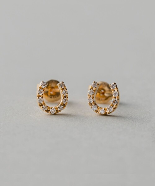 ete（エテ） ピアス K18YG ホースシュー ダイヤモンド ピアス