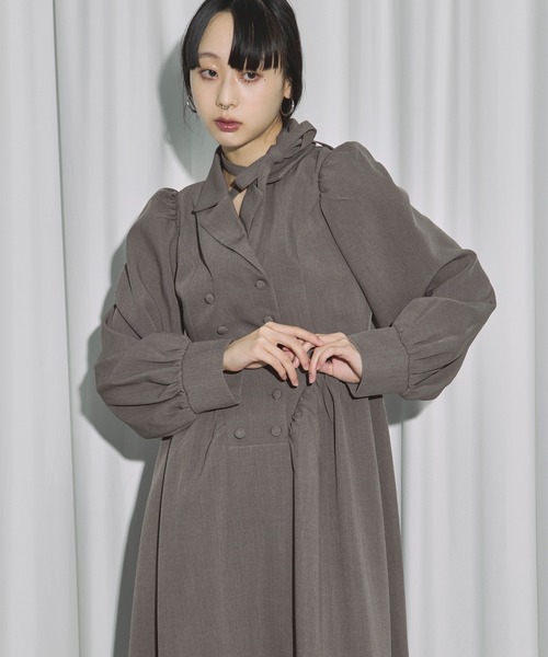 Ezick ワンピース 2way code neck トレンチデザインワンピース