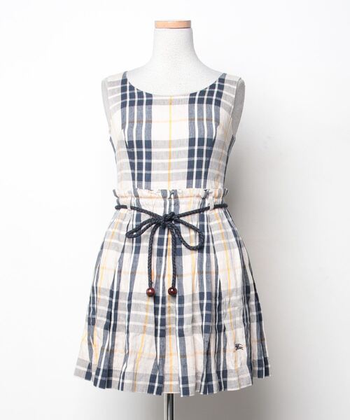 BURBERRY BLUE LABEL チェック柄ノースリーブワンピース 36号 【公式通販】