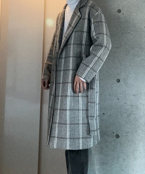 Otte ダウンジャケット ダウン グレンチェックガウンコート メンズ