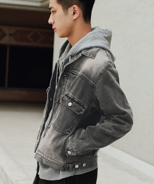 WYM LIDNM デニムジャケット gジャン DENIM CROPPED ZIP TRUCKER JK