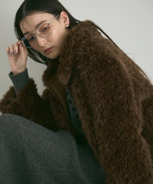 カバーオール Shaggy fur coat / シャギーファーコート レディース