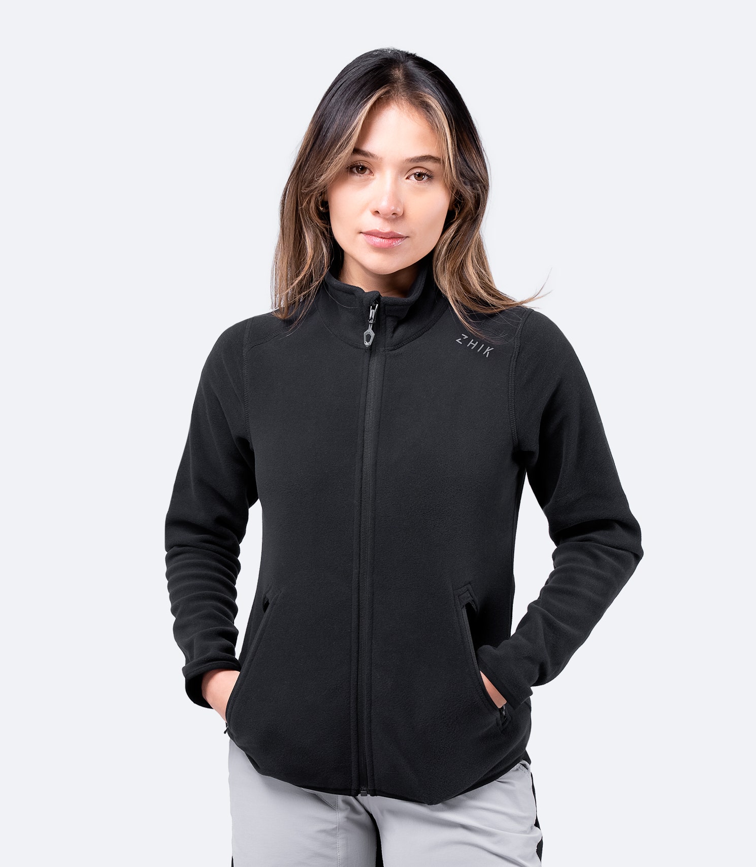 Womens Black Full Zip Fleece Jacket | Zhik United States