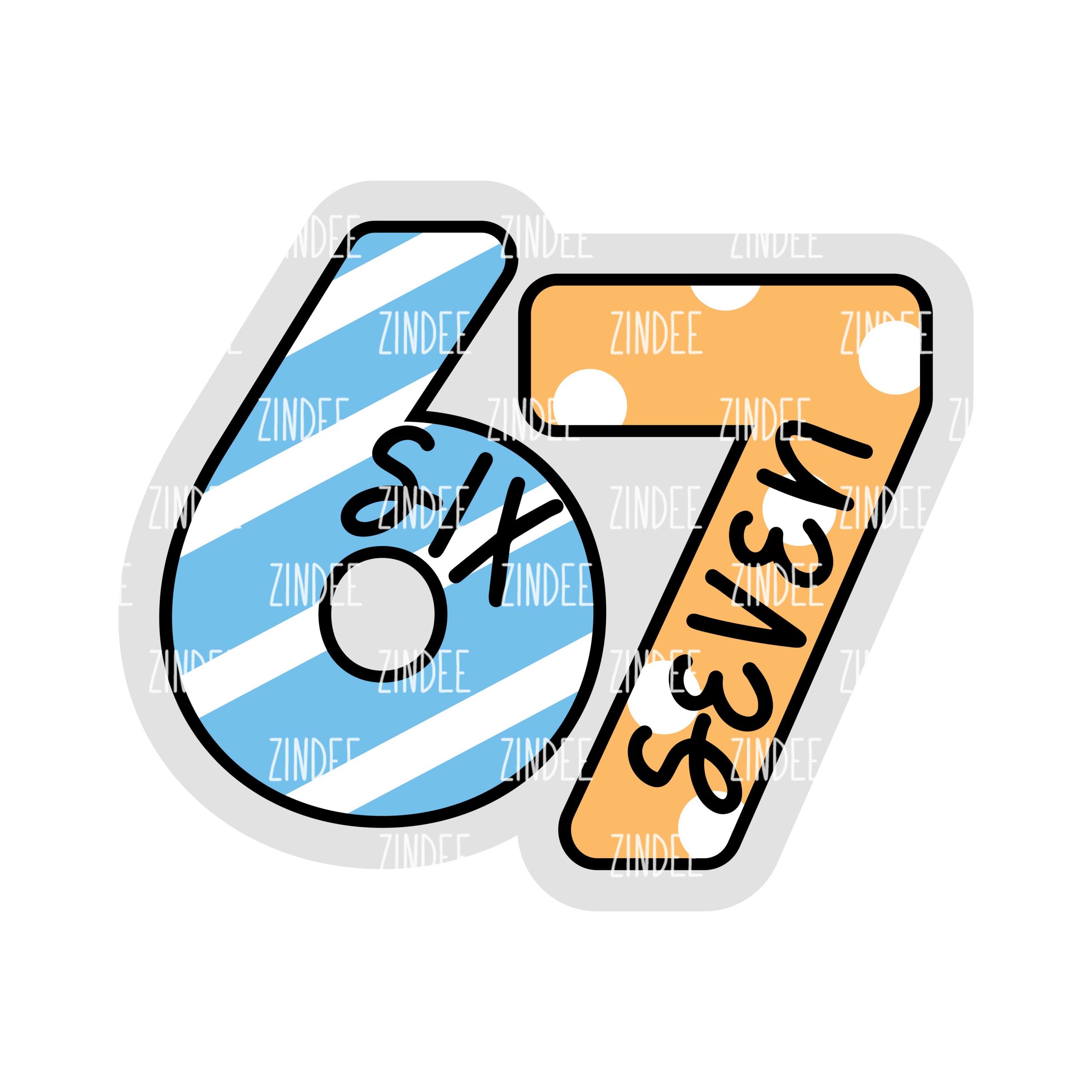 67 Six Seven Acrylic Blank- Sticker- UV DTF (2 inch) NO HOLE – Zindee