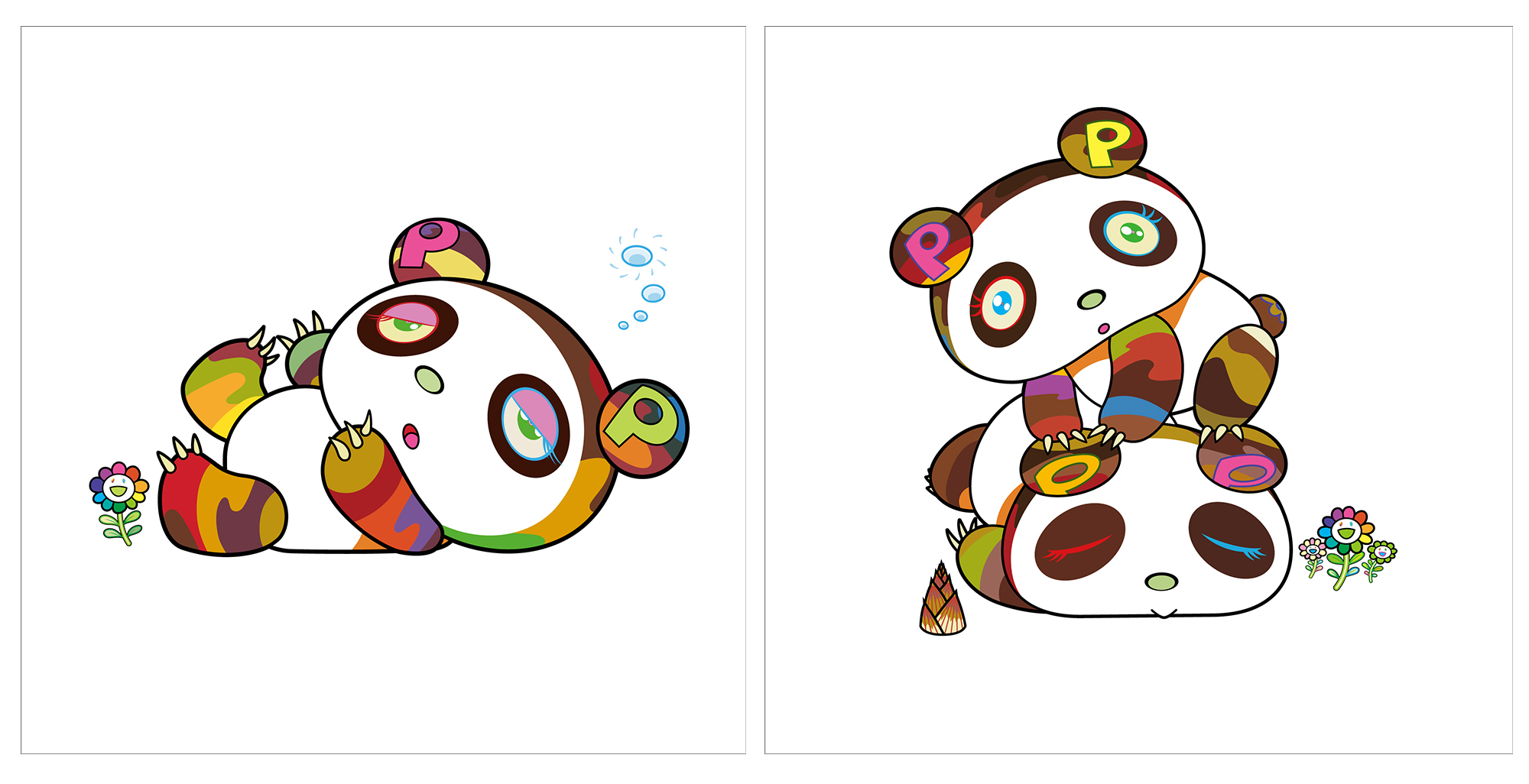 8月5日(水)10時より、WEBショップにて村上隆の新作パンダ版画「パンダ