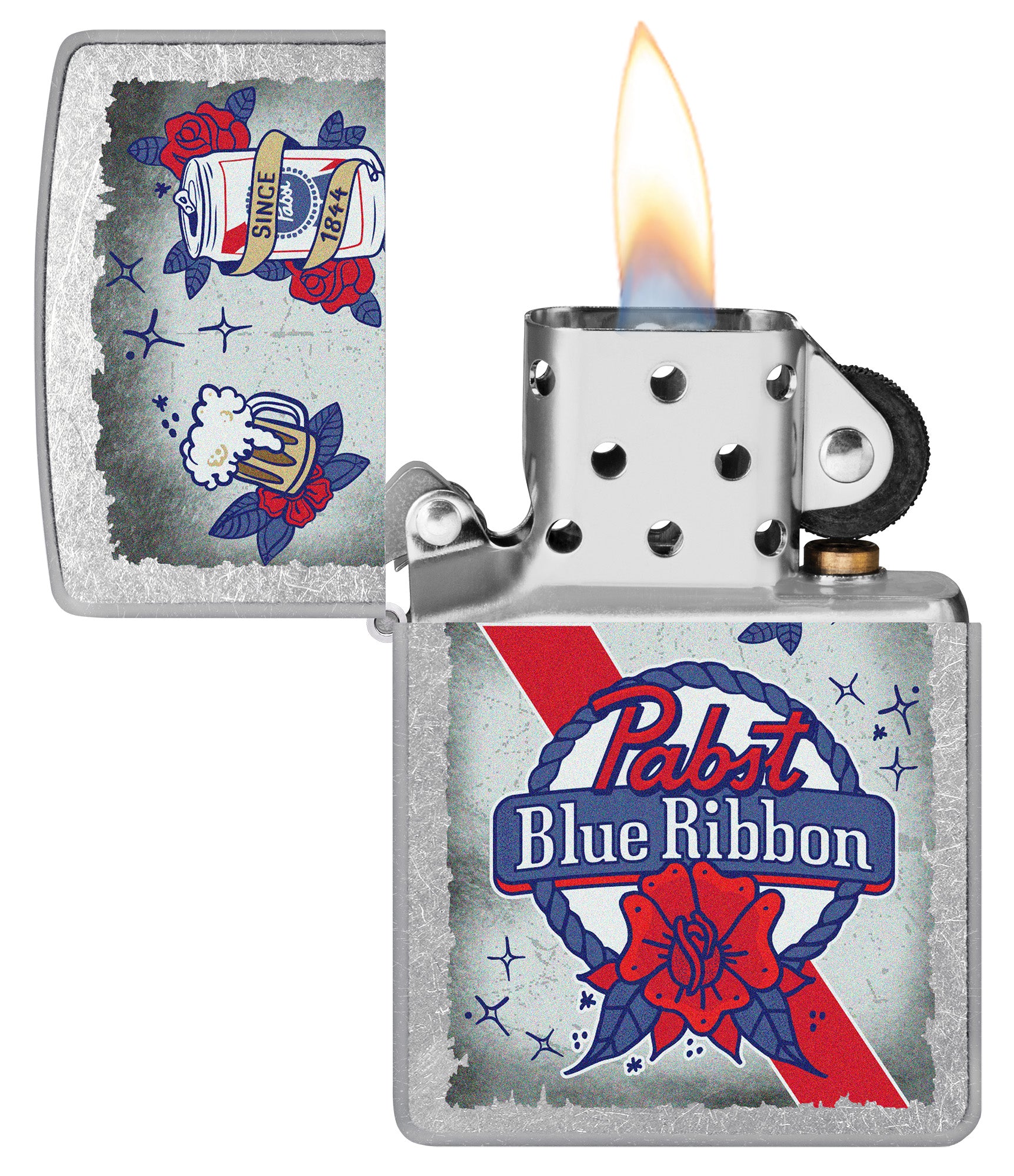 Zippo Pabst Blue Ribbon® Artwork Design Street Chrome Windproof