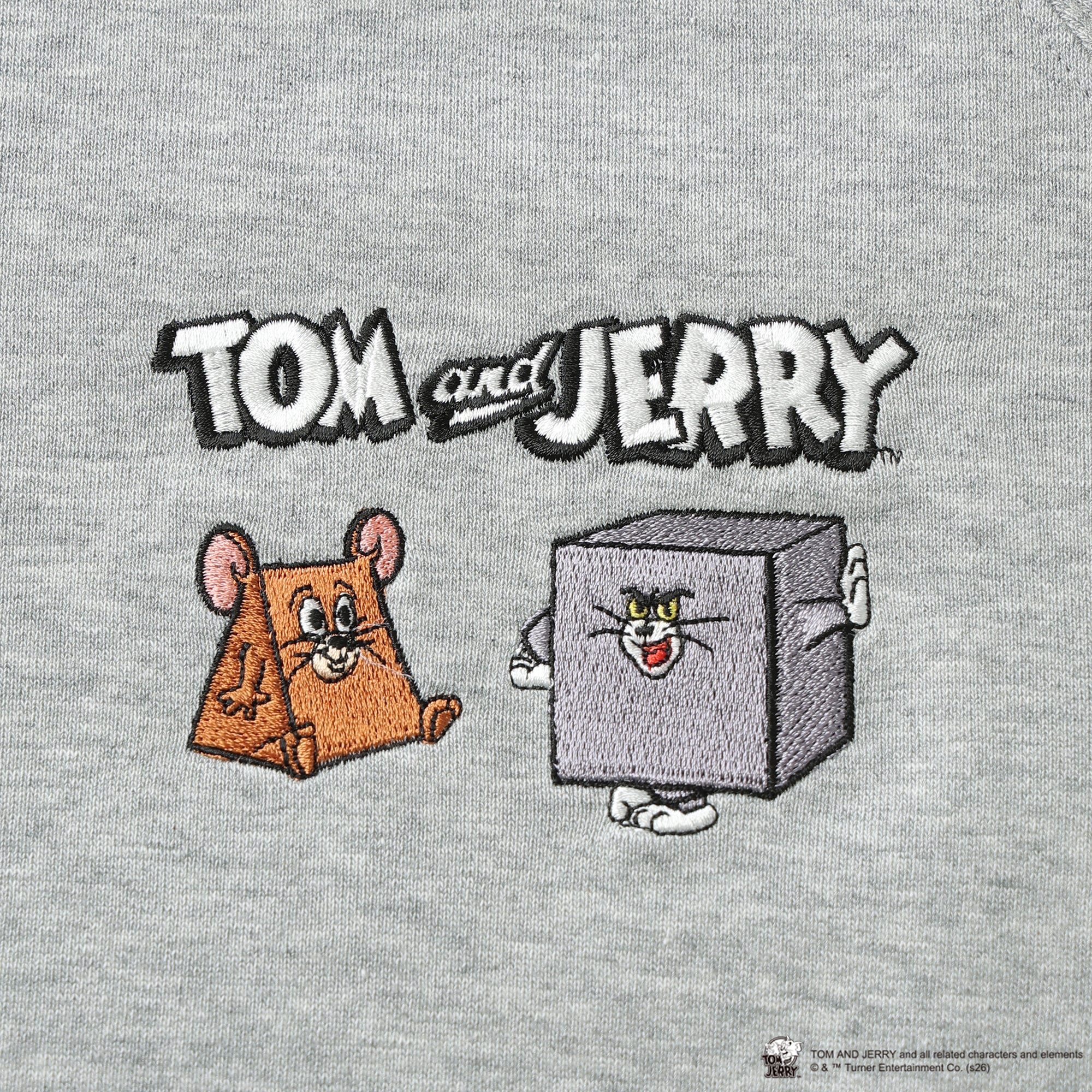 ZOY / TOM and JERRY / WOMEN コンパクトミニ裏毛 半袖プルオーバー グレー