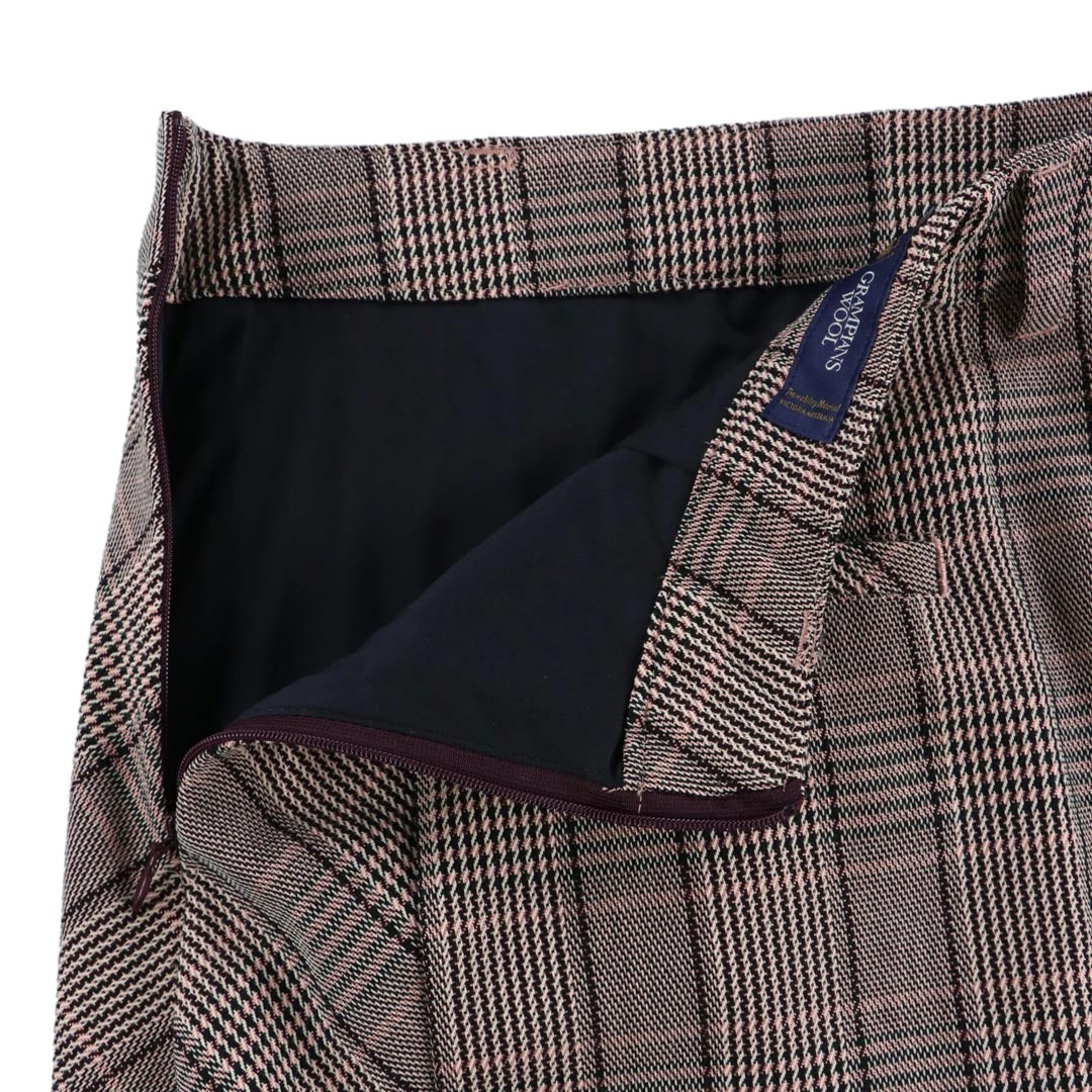 WOMEN ドライタッチグレンチェックスカート(防風裏地付き) ピンク