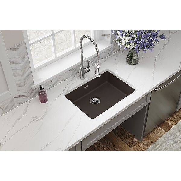 Quartz Single Bowl Undermount ADA Sink, Perfect Drain Mocha | Elkay
