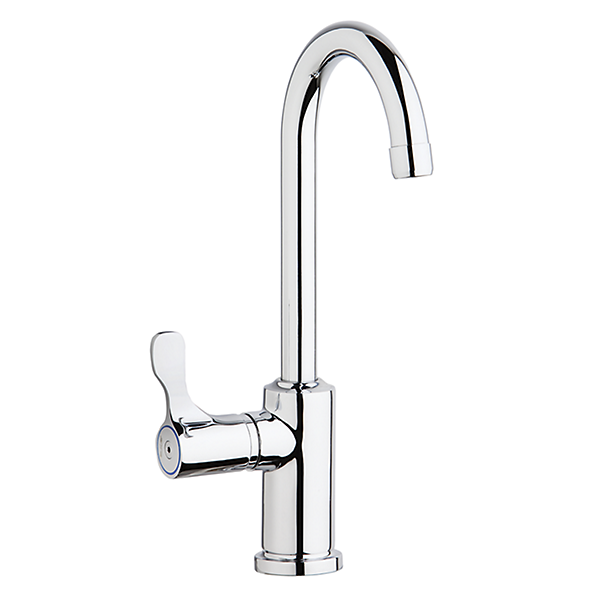 1 Hole Deck Faucet, Gooseneck Spout Lever Handle, Left Chrome | Elkay