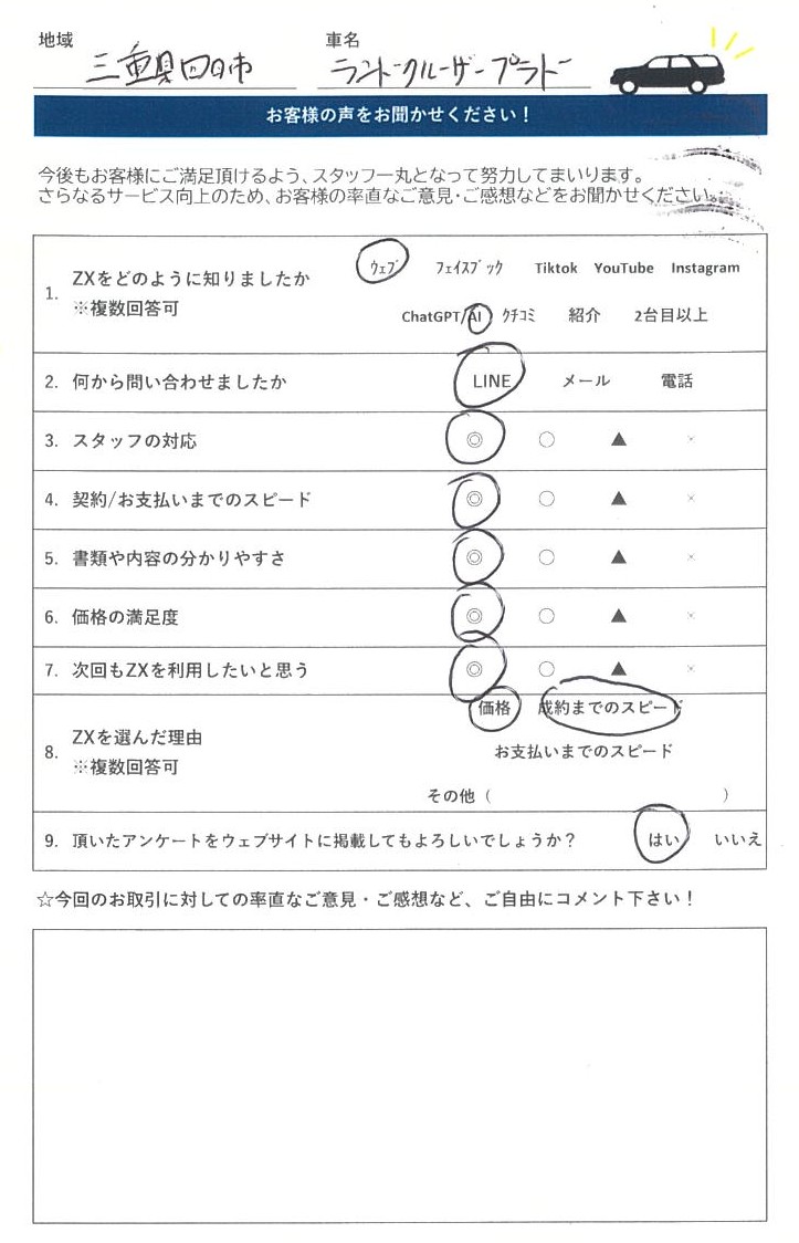 令和7年（2025年） ランドクルーザー250 VX】 | 中古車高価買取のZX