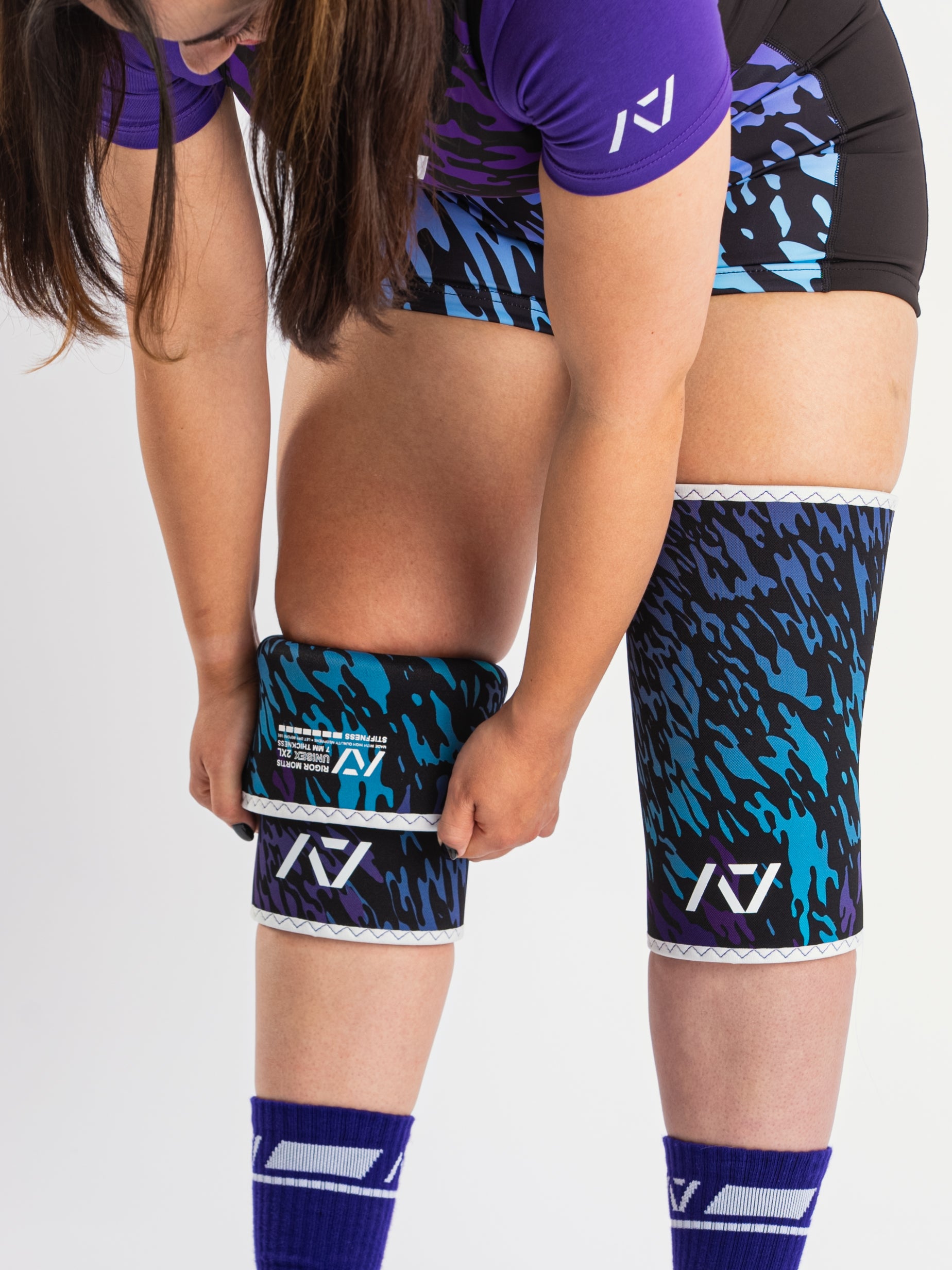 Hourglass Knee Sleeves - Rigor Mortis - Violet Tiger - A7