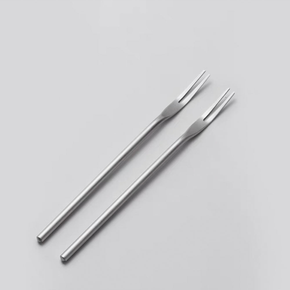 シルバーステンレスフルーツフォーク – acacia
