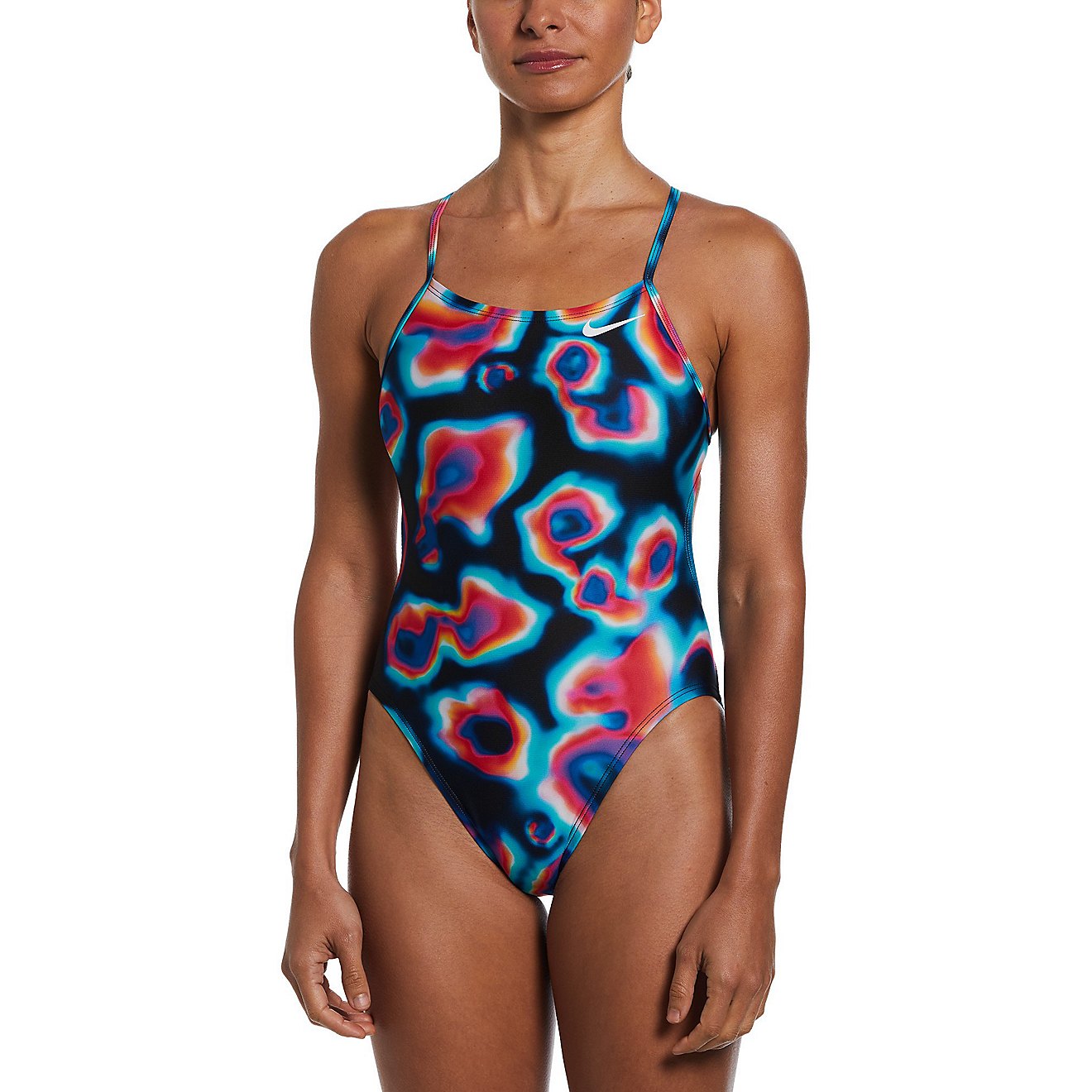 Nike Women's HydraStrong Multi Print Cutout One Piece Swimsuit