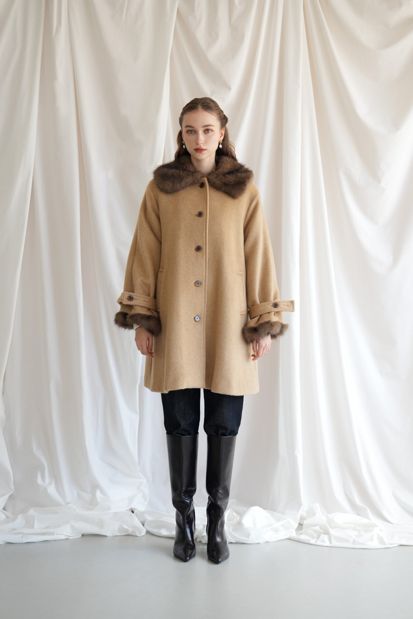 fur flare middle coat – Acka online store
