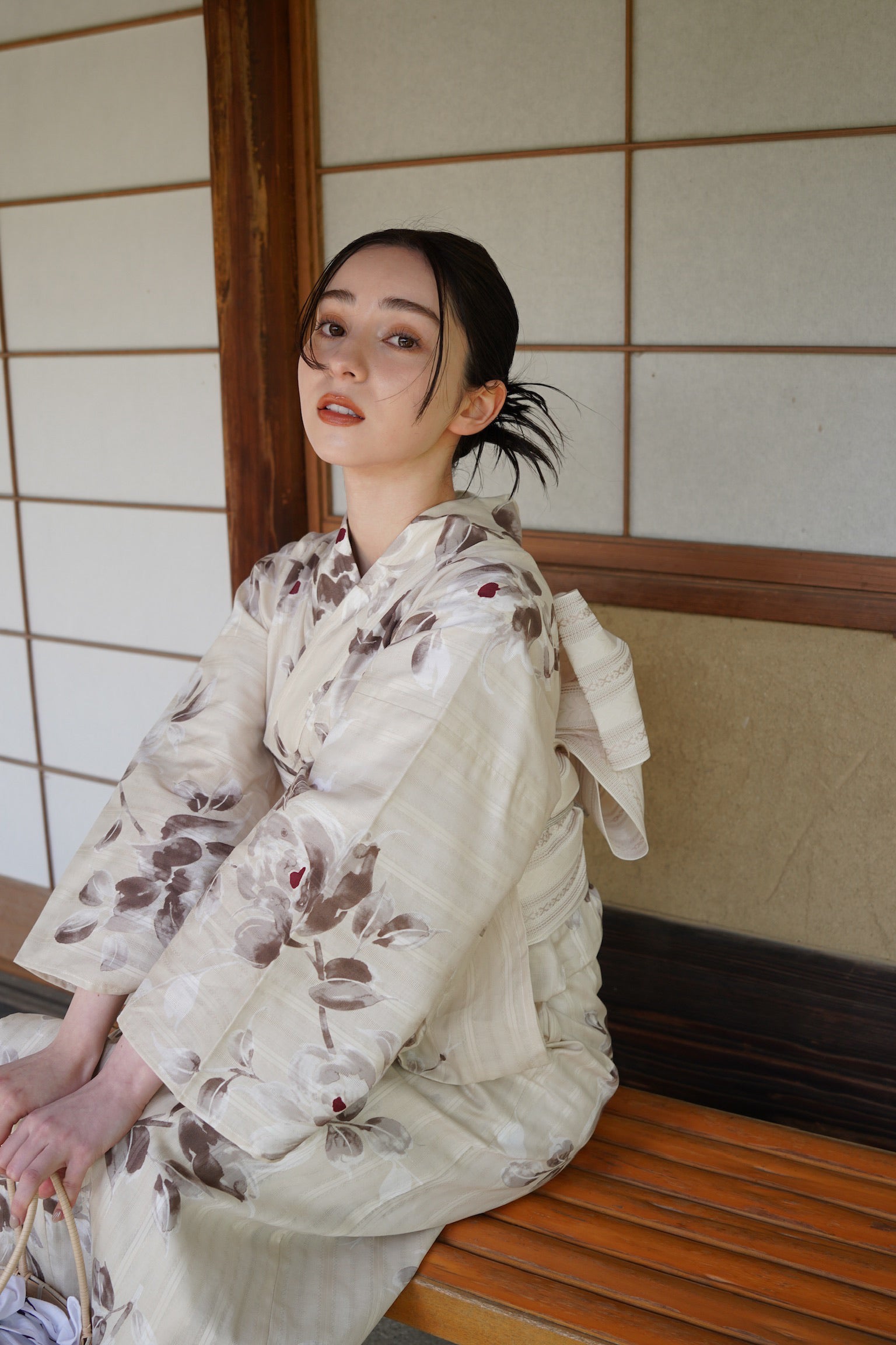 utatane×Acka.］山茶花 beige 浴衣3set – Acka online store