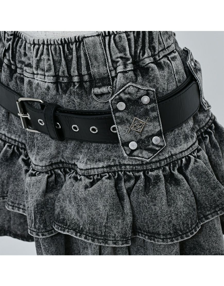 REFLEM【レフレム】弾丸ベルト付きフリルスカート/全2色