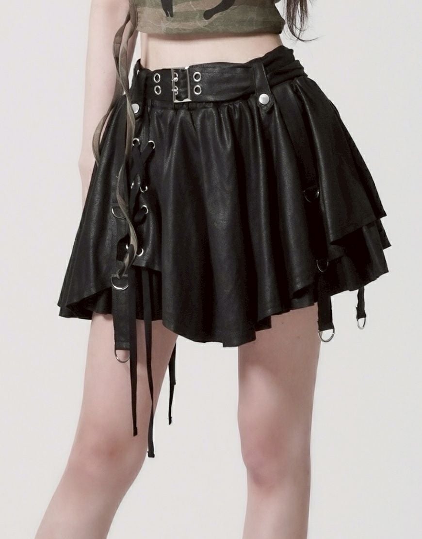 REFLEM【レフレム】ベルト付きランダムレイヤースカート/全2色