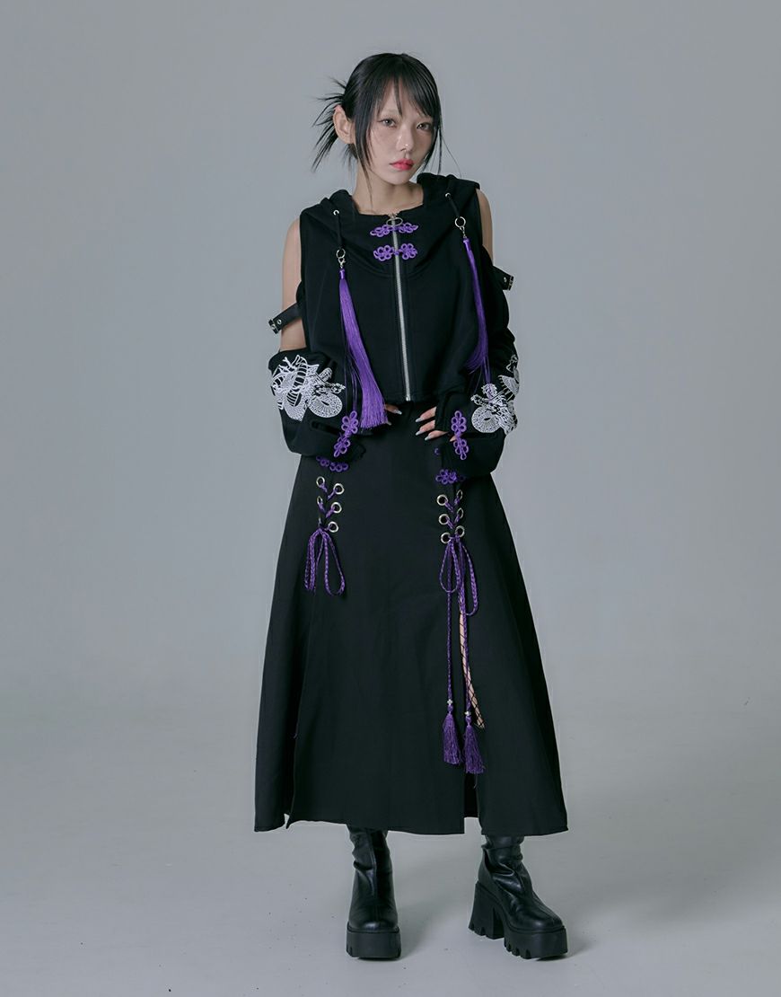 DustDevil ダストデビル チェックフリルオールインワンピース パープル