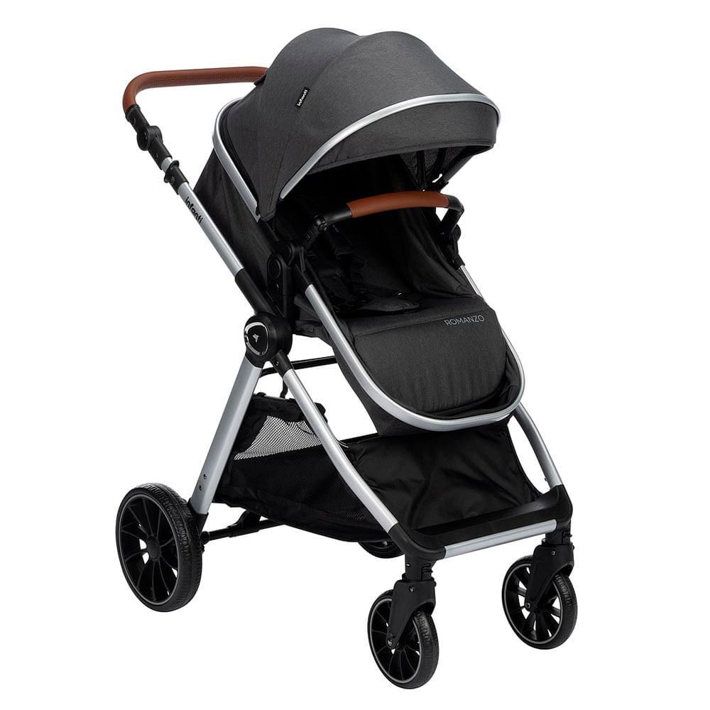Travel System Romanzo Duo 3 Posições (0 a 15 kg) - Preto Granizo