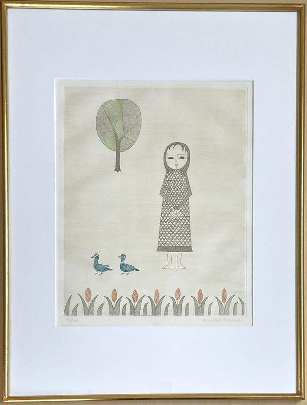 南桂子/少女と青い鳥/銅版画/絵画販売