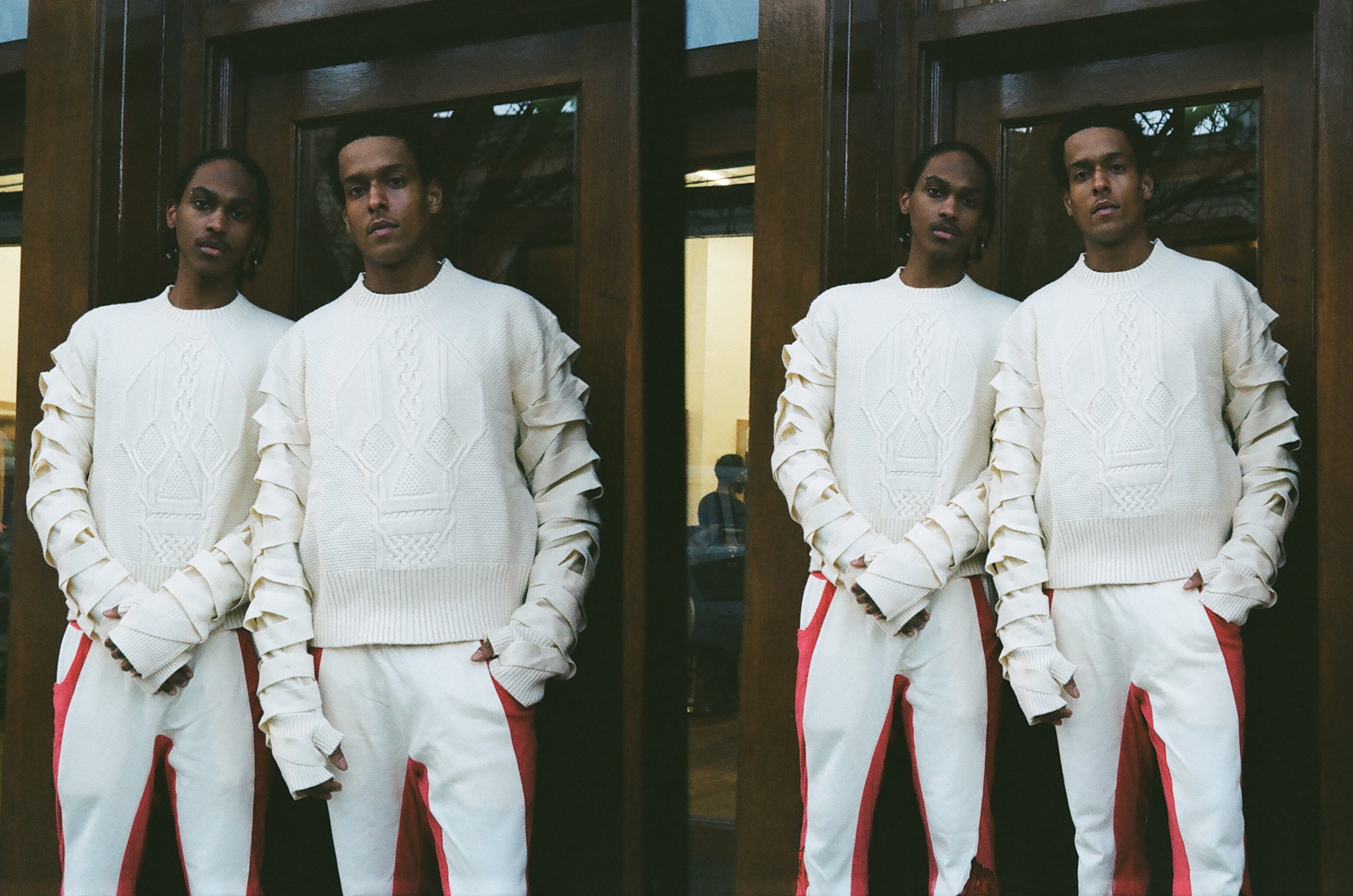 AMA Skeletal Bondage Cable Knit Sweater Cream – againstmedicaladvice